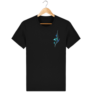 T-Shirt essentiel noir au design bleu et turquoise