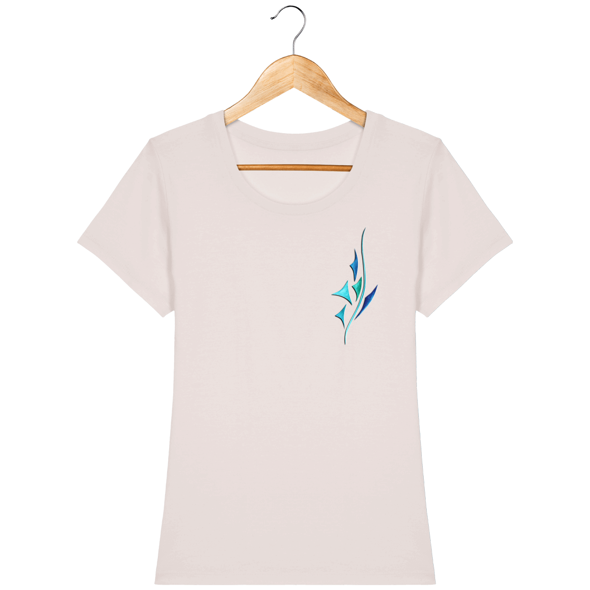 T-shirt coton bio confortable design turquoise