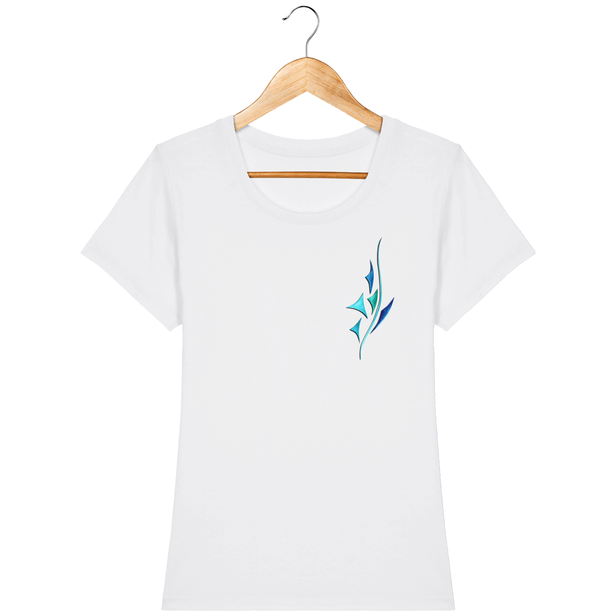 T-shirt coton bio confortable design turquoise