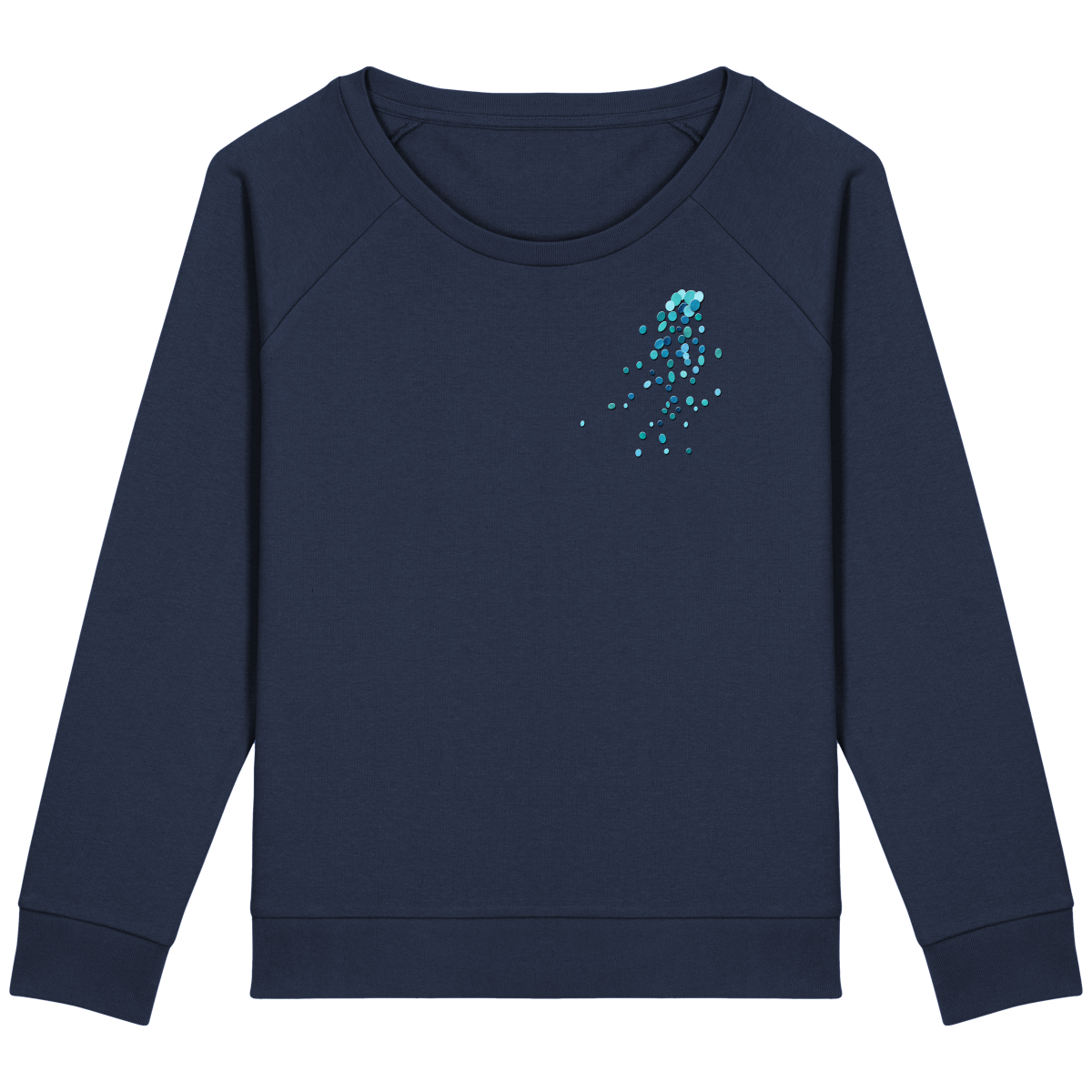 Sweat à large encolure bleu marine motif lumineux Yoho Sweat Hills