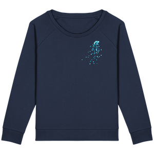 Sweat à large encolure bleu marine motif lumineux Yoho Sweat Hills