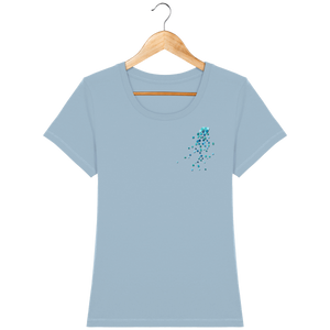 T-shirt en coton bio coupe féminine confortable design turquoise