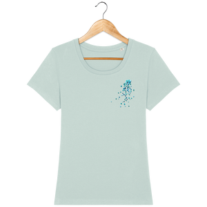 T-shirt en coton bio coupe féminine confortable design turquoise