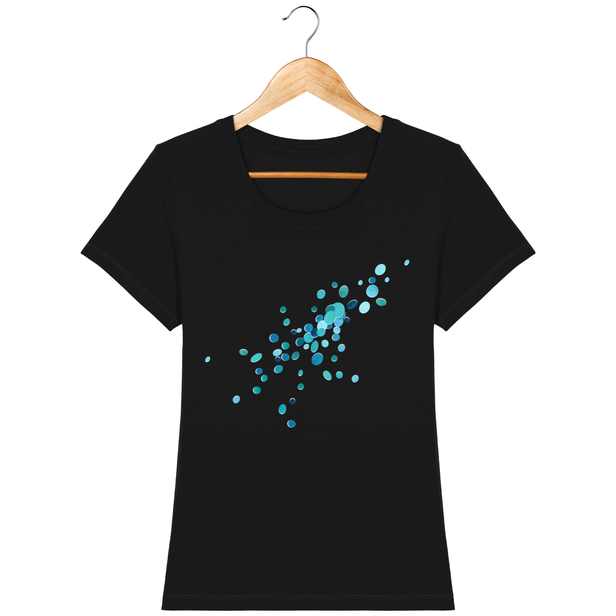 T-shirt coton bio confortable design turquoise