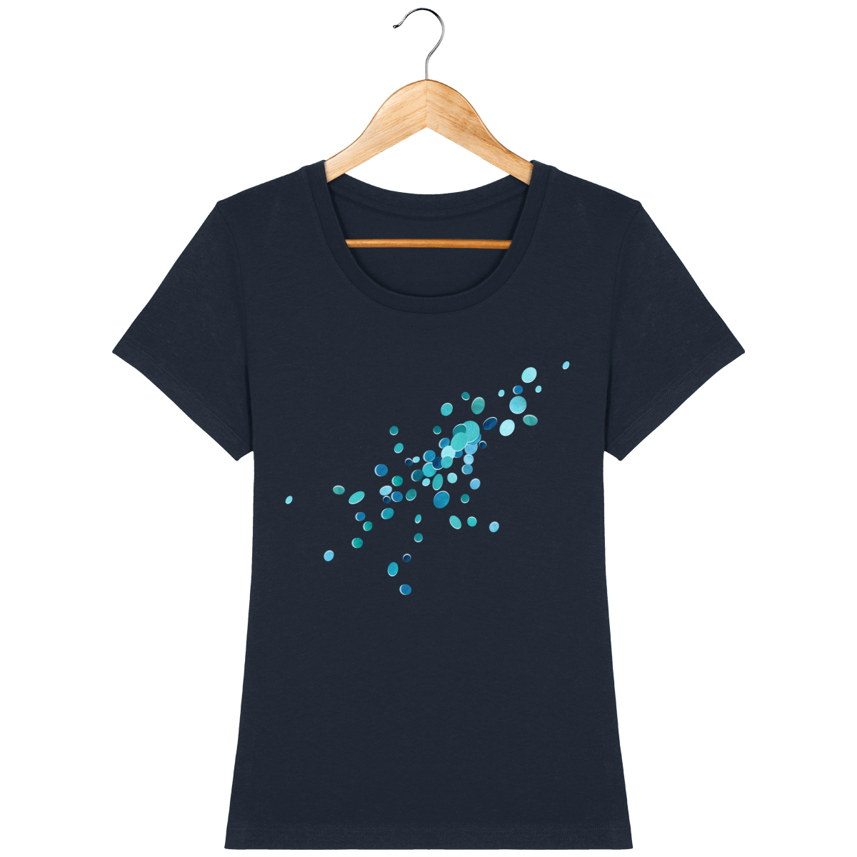 T-shirt coton bio confortable design turquoise