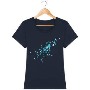 T-shirt coton bio confortable design turquoise