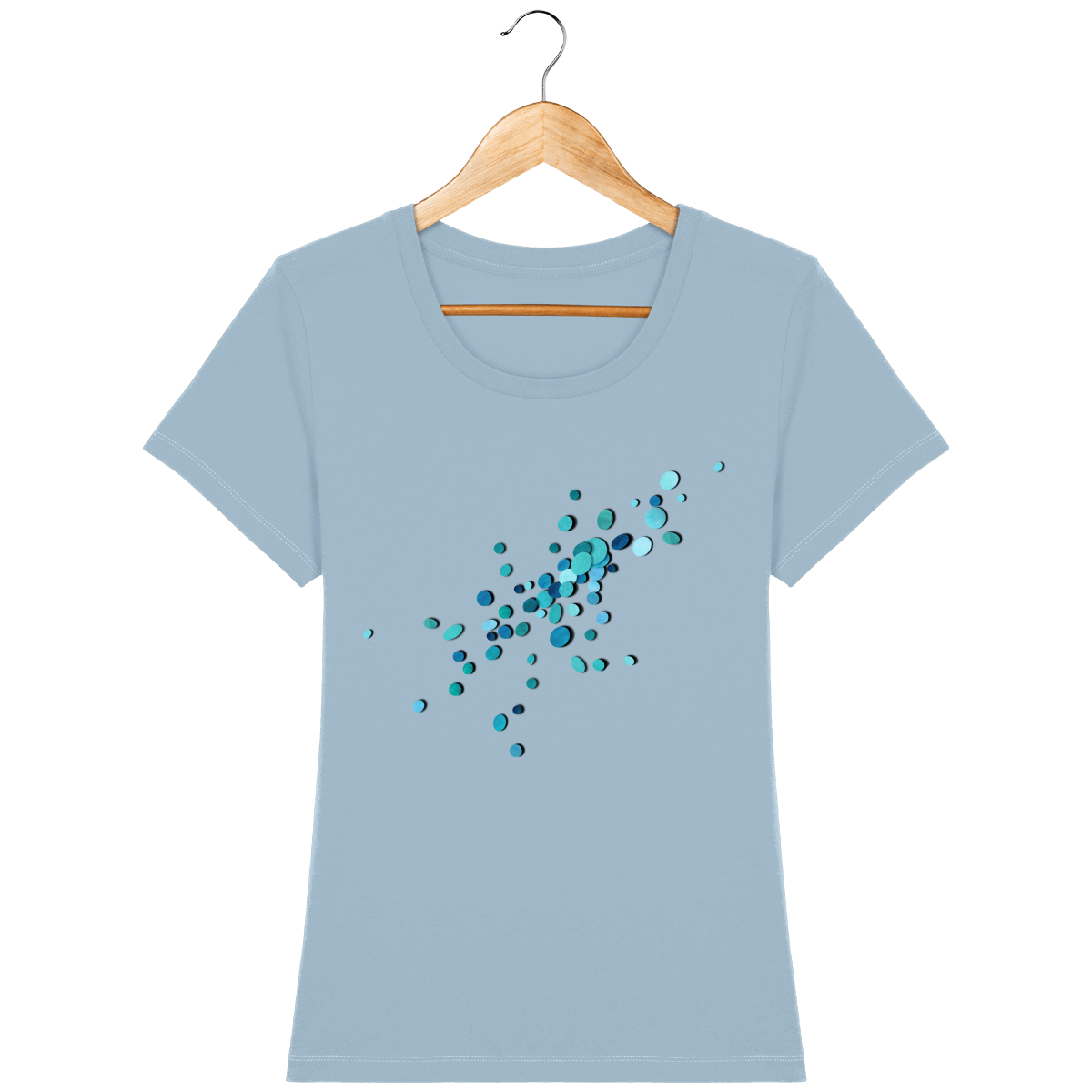 T-shirt coton bio confortable design turquoise