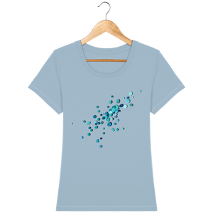 T-shirt coton bio confortable design turquoise