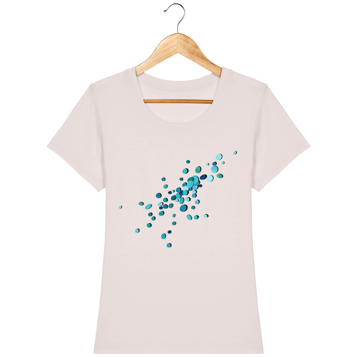 T-shirt coton bio confortable design turquoise