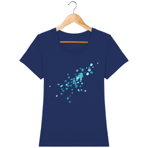 T-shirt coton bio confortable design turquoise