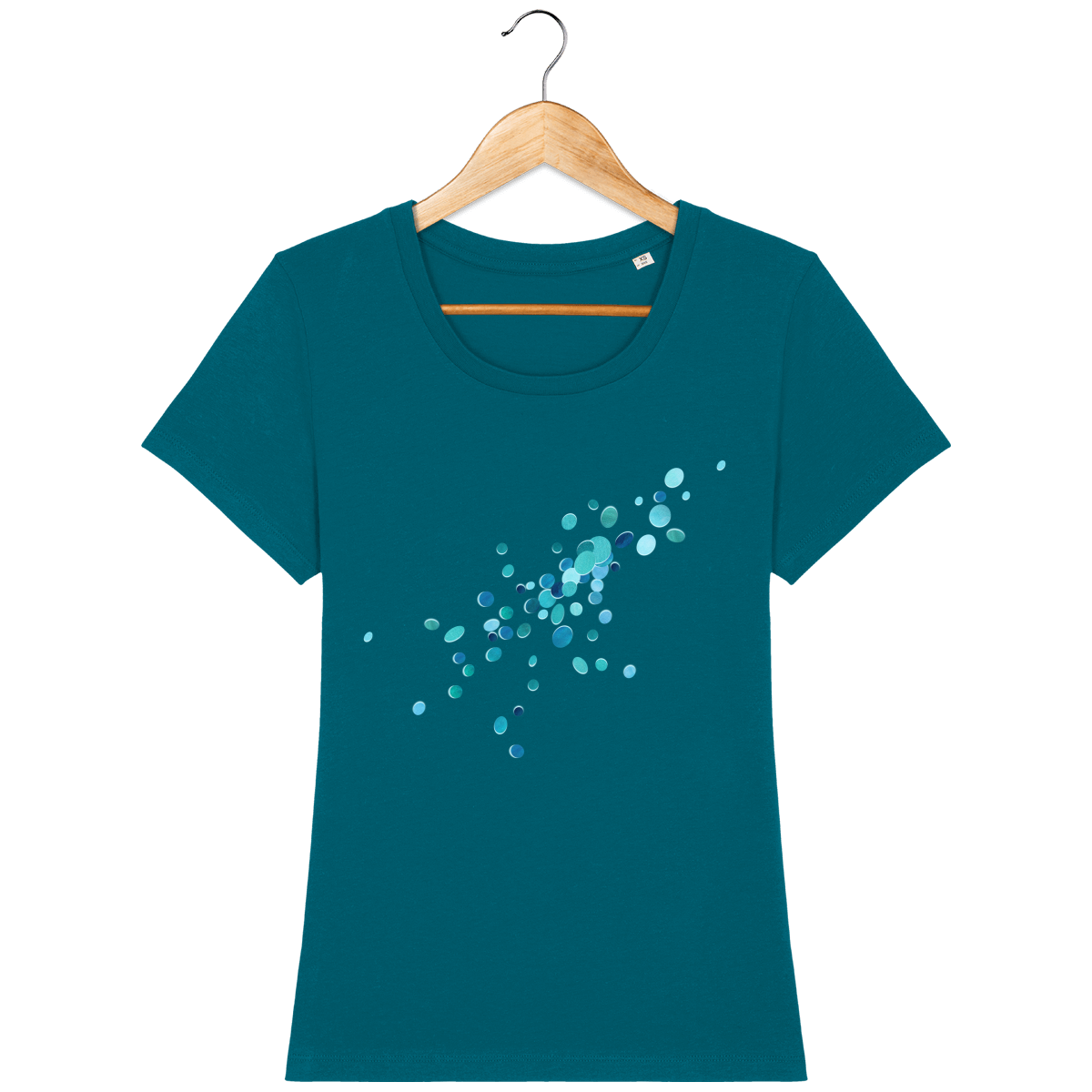 T-shirt coton bio confortable design turquoise