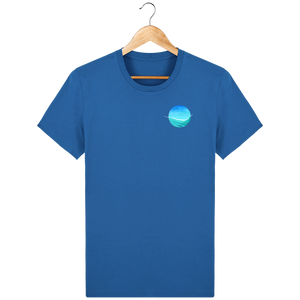 T-shirt bleu en coton bio confortable - design turquoise