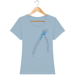 T-shirt bleu ciel coton bio confortable design turquoise