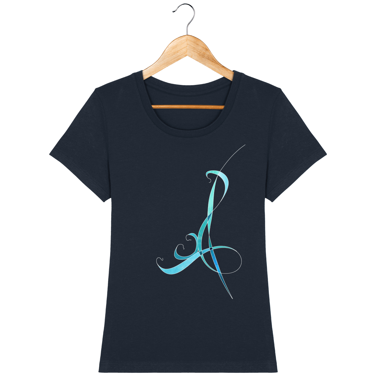 T-shirt coton bio confortable design turquoise