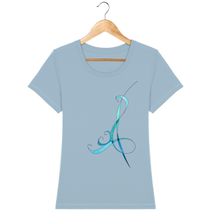 T-shirt coton bio confortable design turquoise