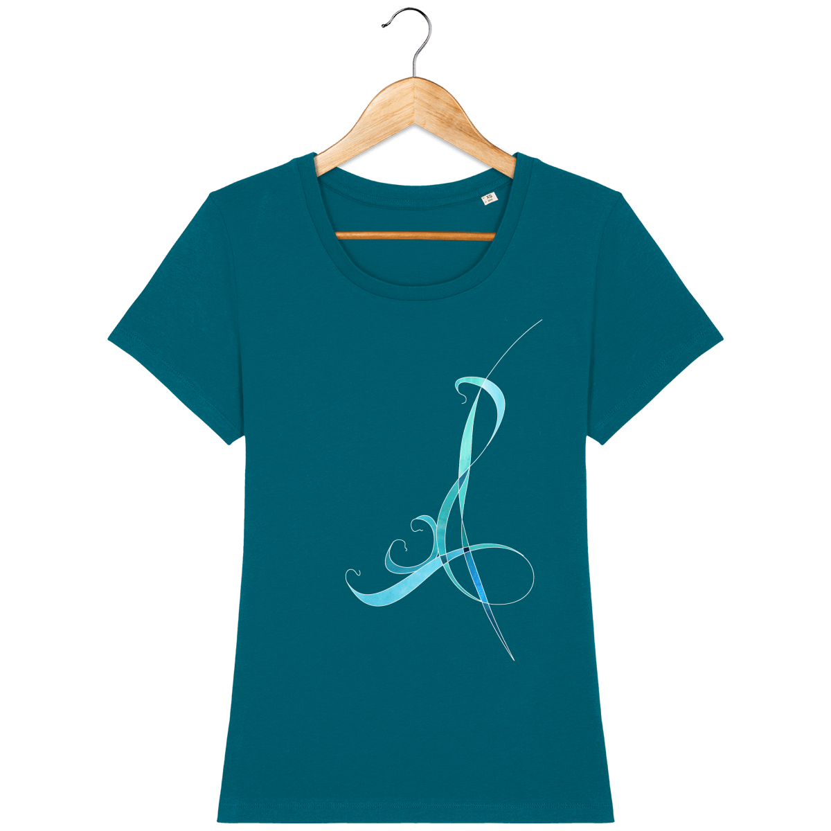 T-shirt coton bio confortable design turquoise