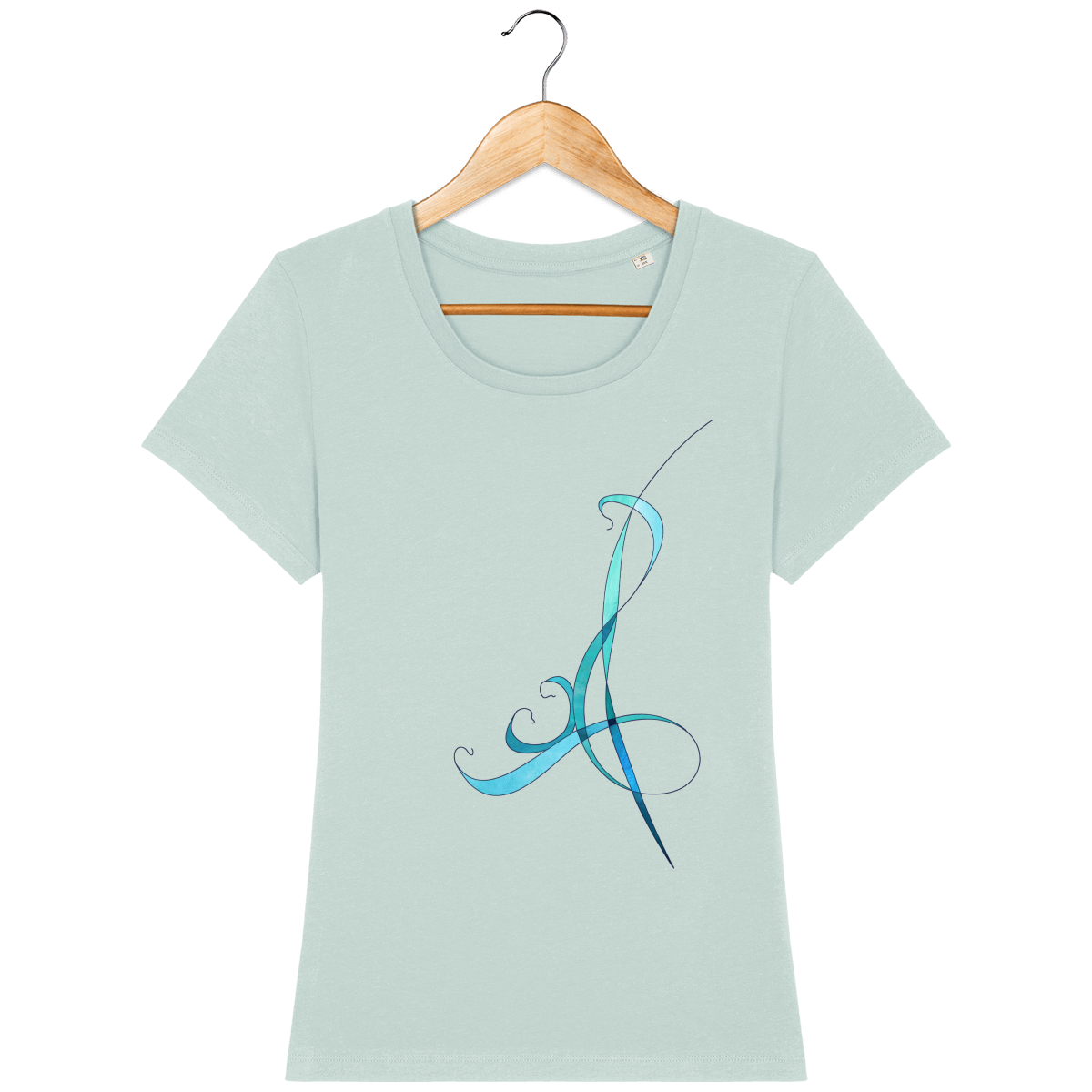 T-shirt coton bio confortable design turquoise