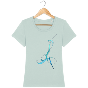 T-shirt coton bio confortable design turquoise