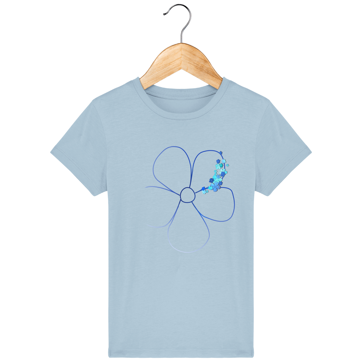 T-shirt enfant en coton bio confortable design fleuri