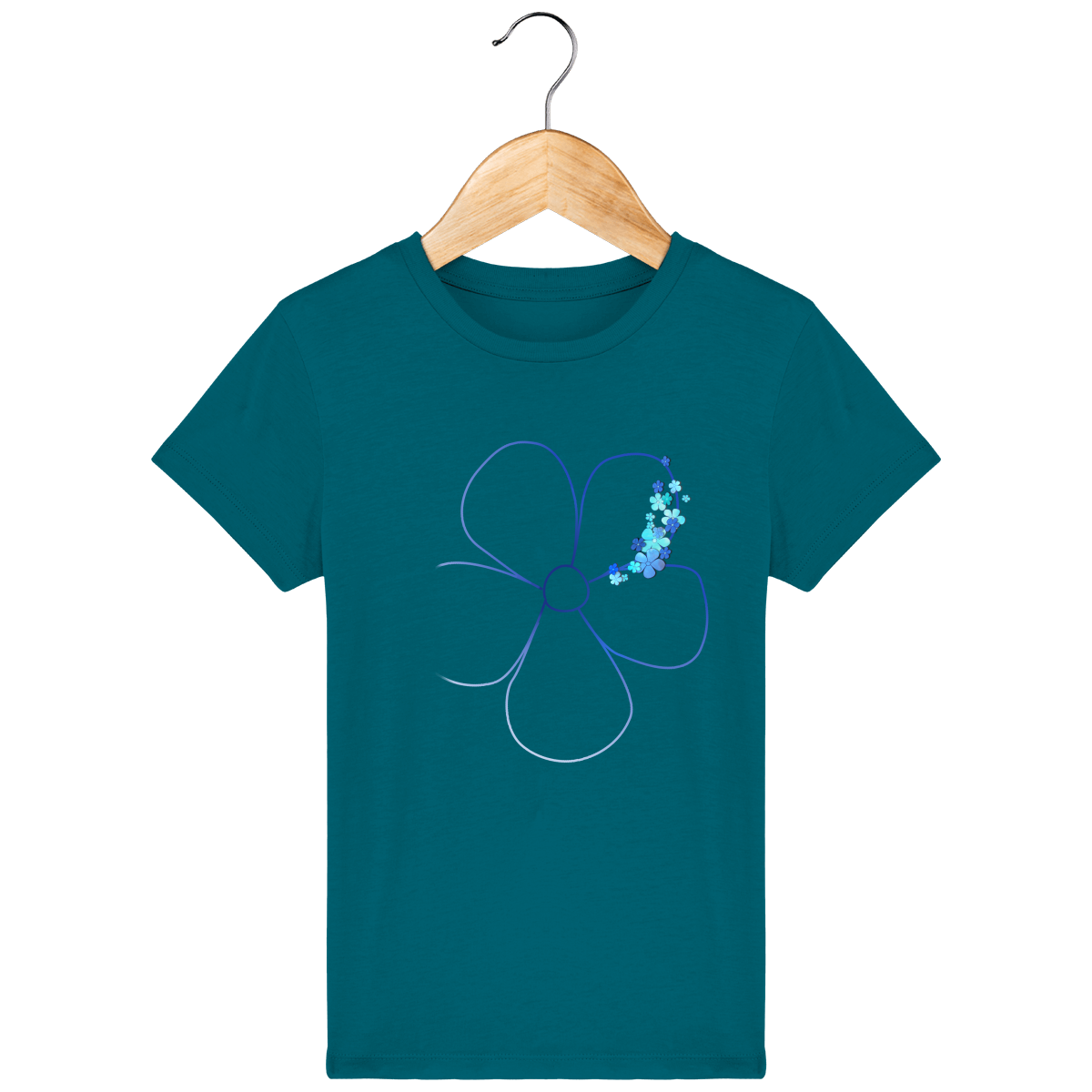 T-shirt enfant en coton bio confortable design fleuri