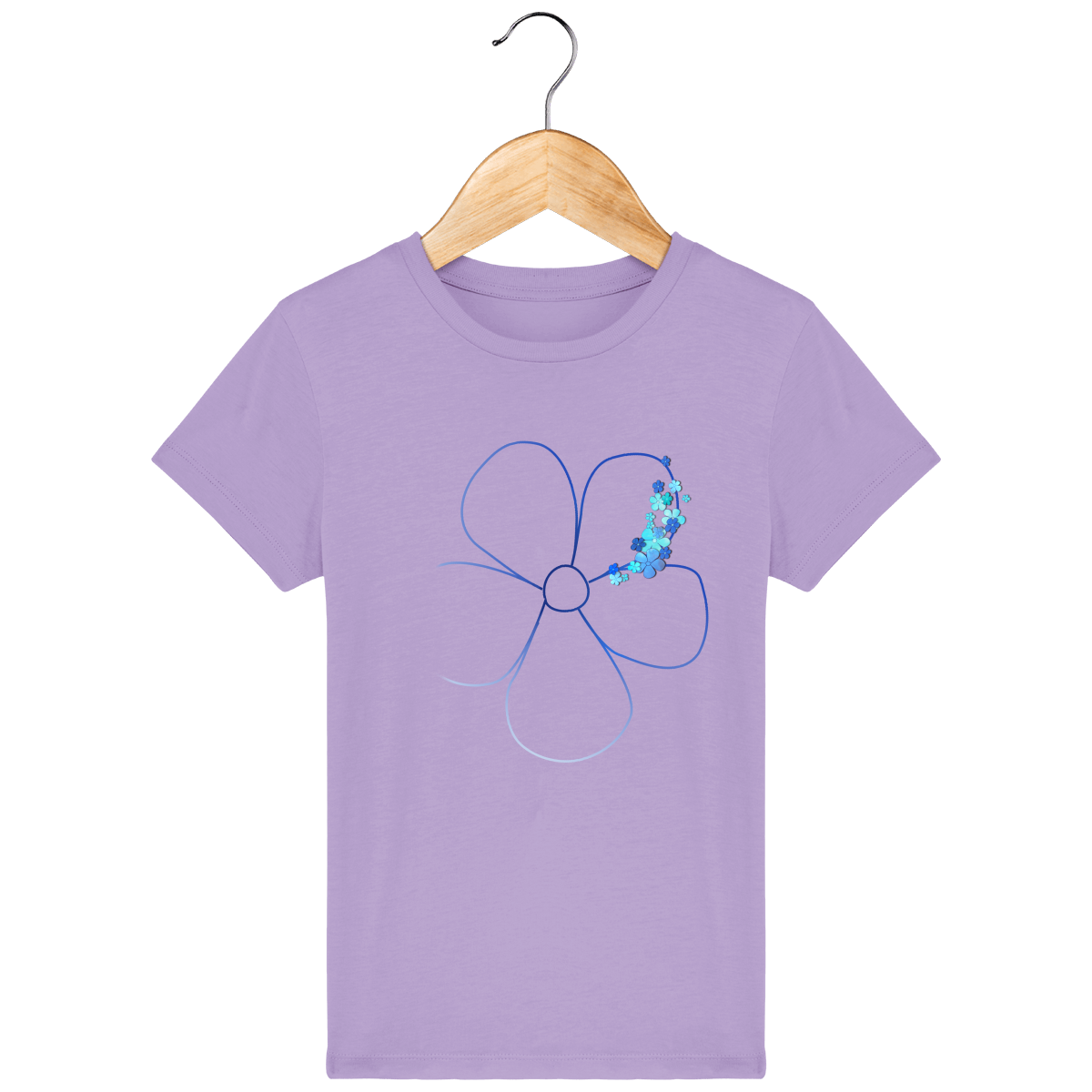 T-shirt enfant en coton bio confortable design fleuri