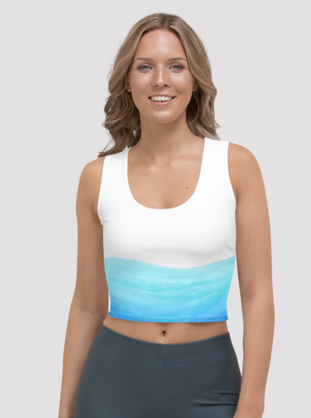 Crop-top au motif inspiré de peintures personnelles