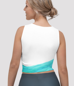 Crop-top au motif inspiré de peintures personnelles