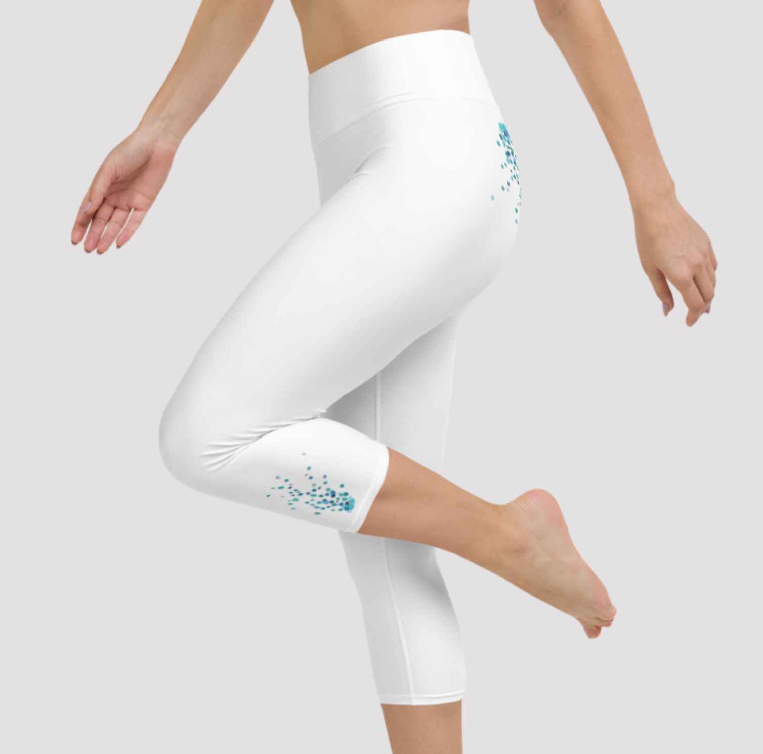 Legging Yoga court au motif inspiré de peintures personnelles