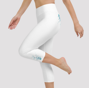 Legging Yoga court au motif inspiré de peintures personnelles