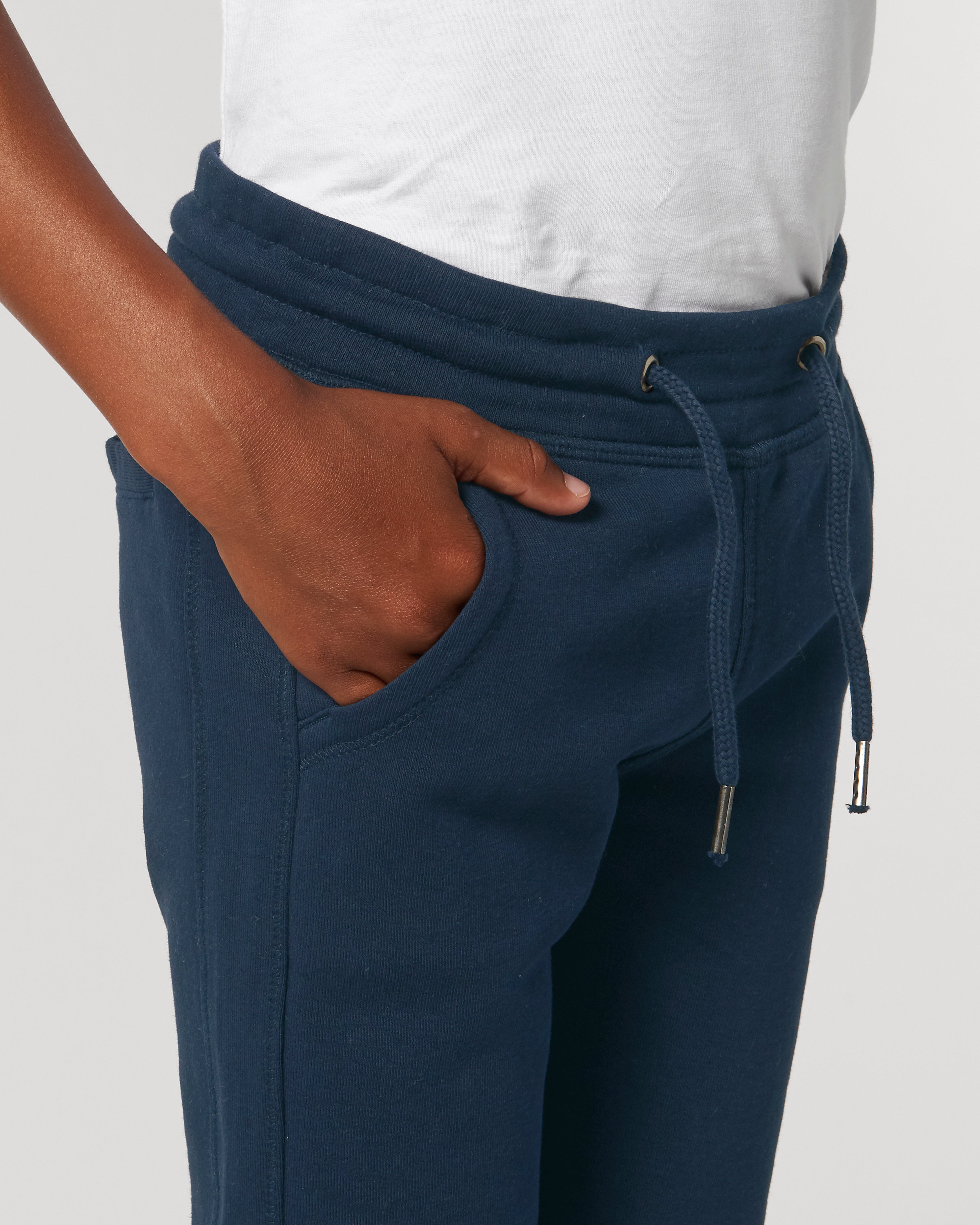pantalon jogging enfant bleu marin doux et confortable - détail