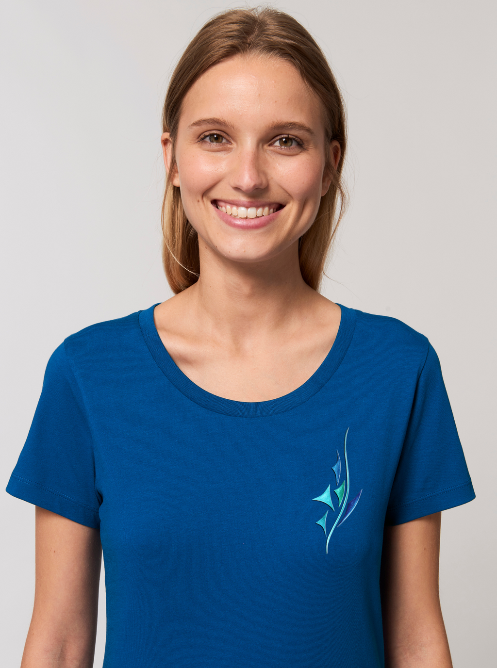 T-shirt coton bio confortable design turquoise