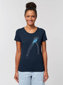 T-shirt coton bio confortable design turquoise