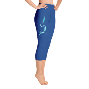 Legging de yoga court bleu souple et confortable  - création originale