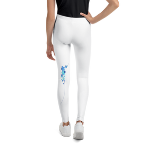 Legging enfant blanc - doux et confortable  - design fleurs - dos