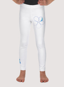 Legging enfant blanc - doux et confortable  - design fleurs