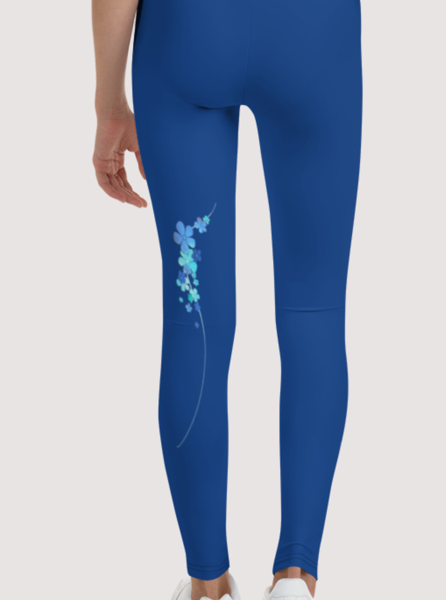 Legging enfant bleu - doux et confortable  - design turquoise - dos 