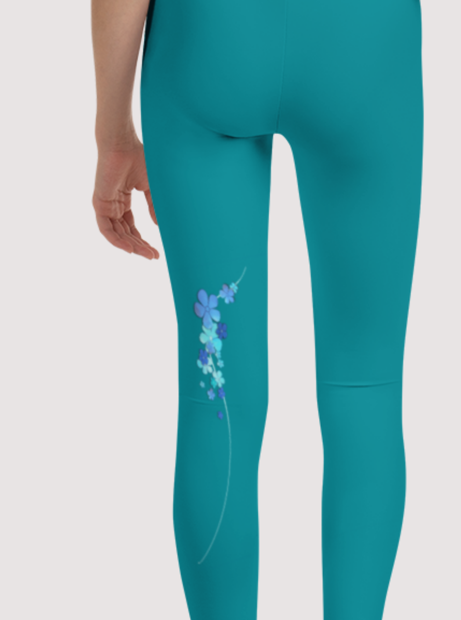 Legging enfant - doux et confortable  - design fleurs - dos 