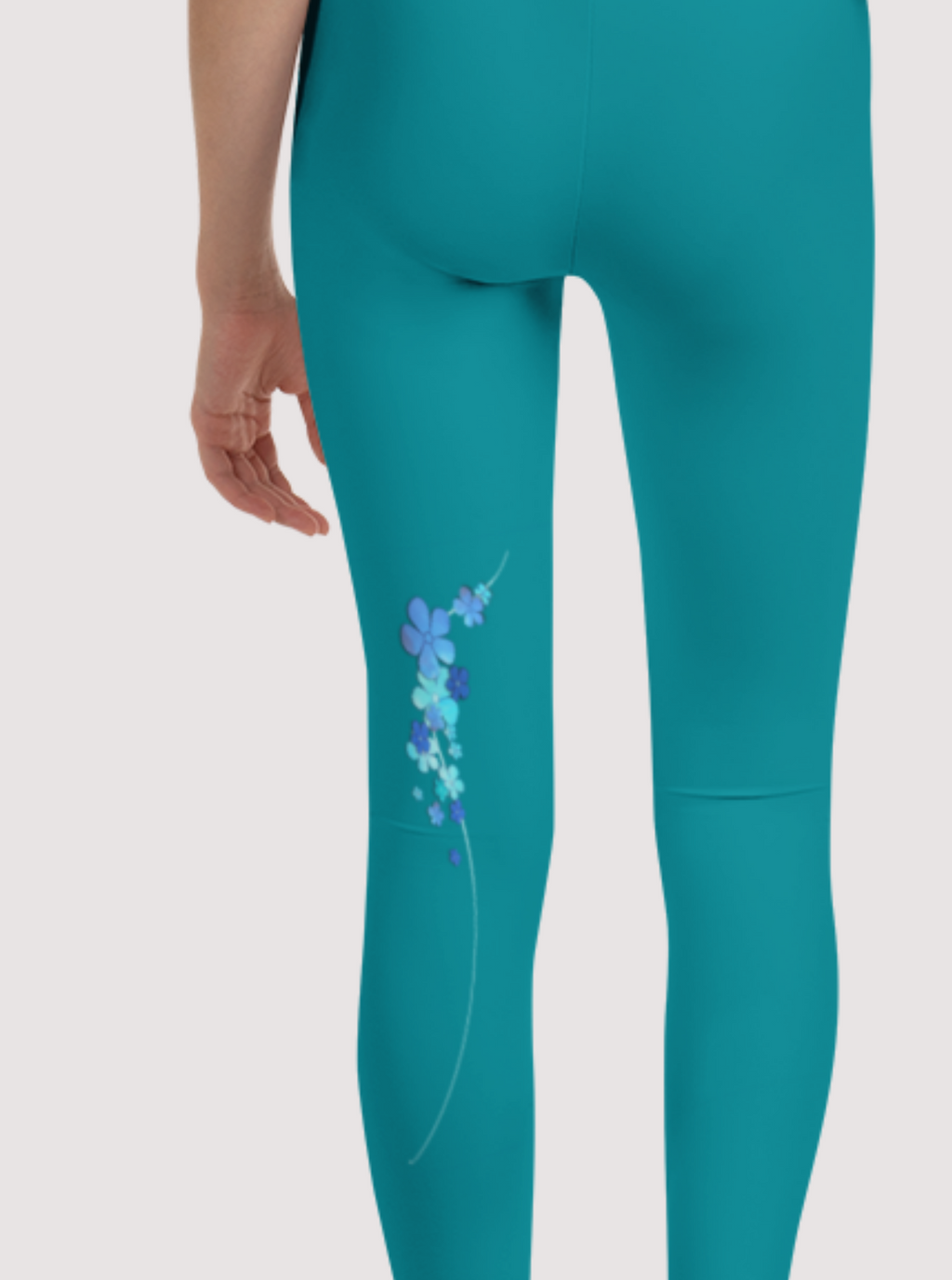 Legging enfant - doux et confortable  - design fleurs - dos 