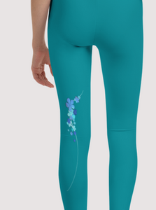 Legging enfant - doux et confortable  - design fleurs - dos 